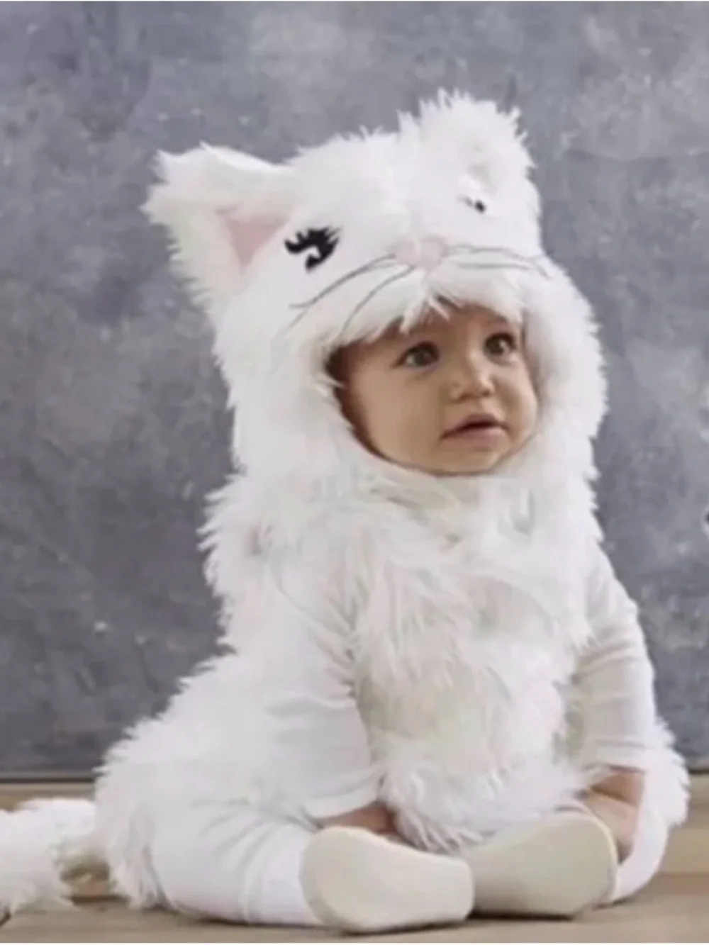 Pottery Barn Kids White Furry Cat Costume